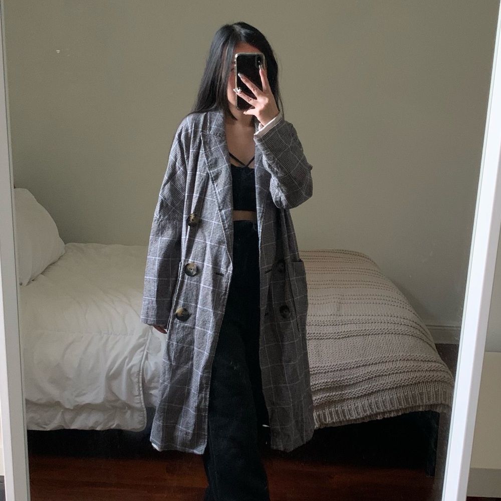Zara plaid check coat